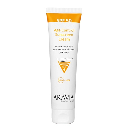 ARAVIA Professional Солнцезащитный анти-возраст. крем для лица Age Control Sunscreen Cream SPF 50.