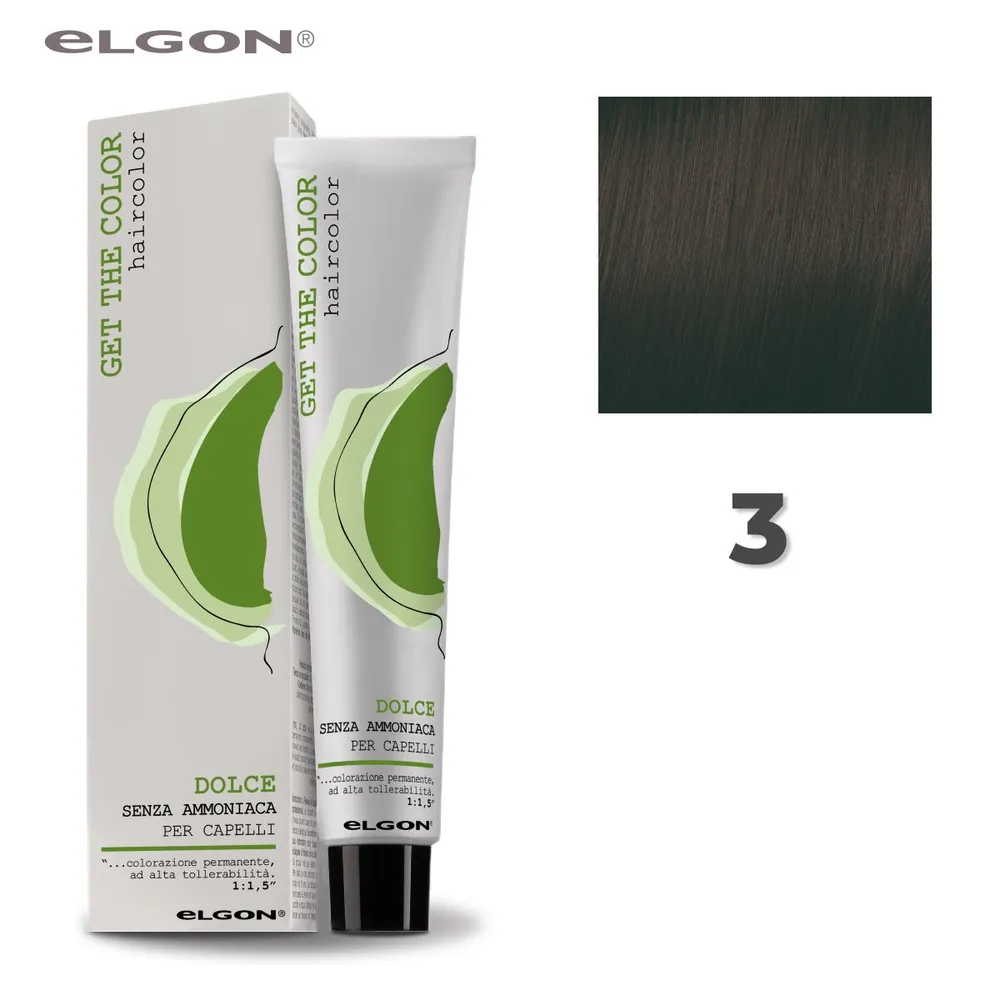 ELGON  GET THE COLOR DOLCE Краска- безаммиачная 3 темно-каштановый, 100мл.