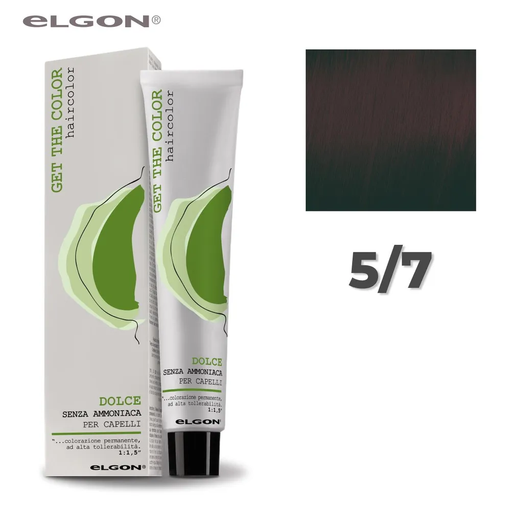 ELGON  GET THE COLOR DOLCE Краска- безаммиачная 5,7 фиолетовый светло- каштановый, 100мл.