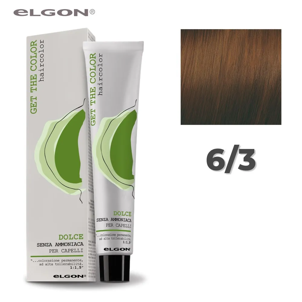 ELGON  GET THE COLOR DOLCE Краска- безаммиачная 6,3 пшеничный золотистый темно-русый, 100мл.