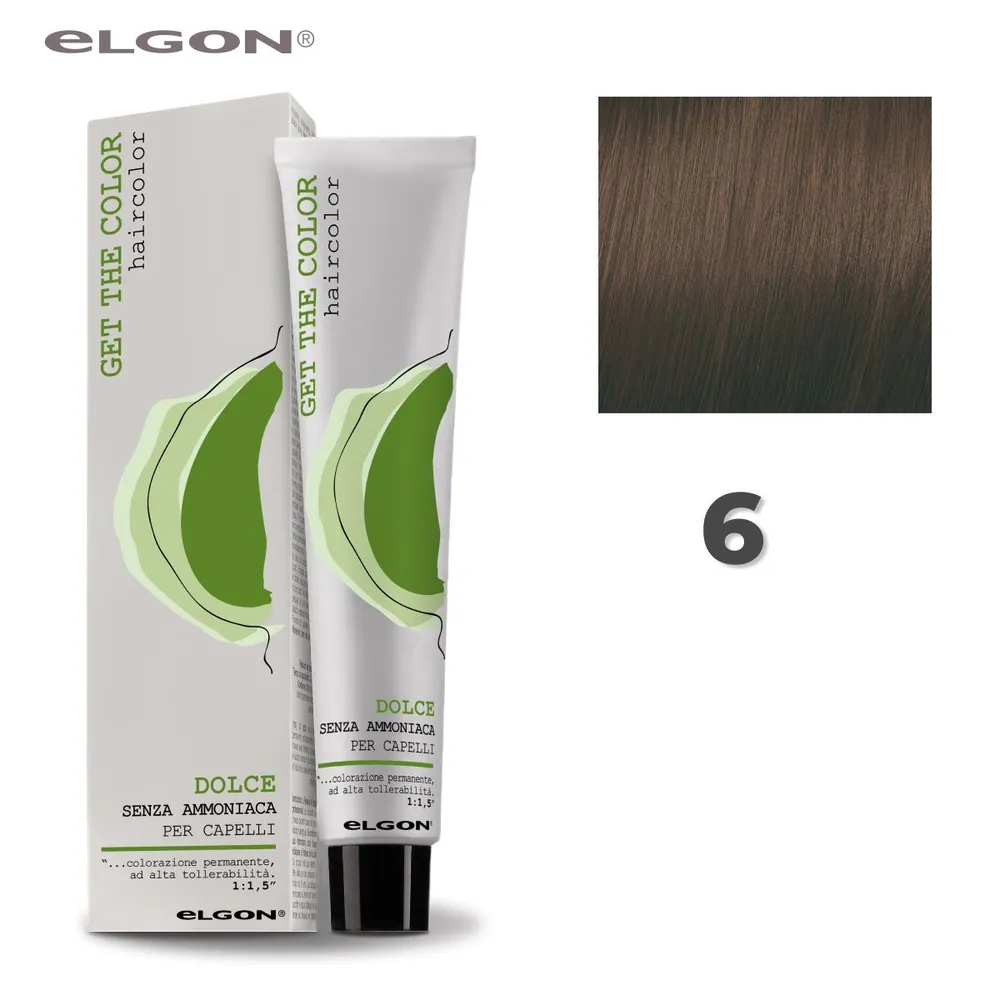 ELGON  GET THE COLOR DOLCE Краска- безаммиачная 6 темно-русый, 100мл.